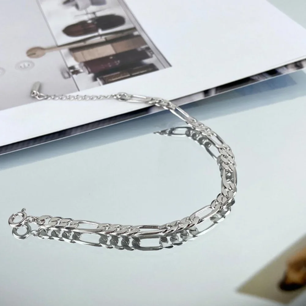 #NEW 925 Sterling Silver Link Chain Bracelet